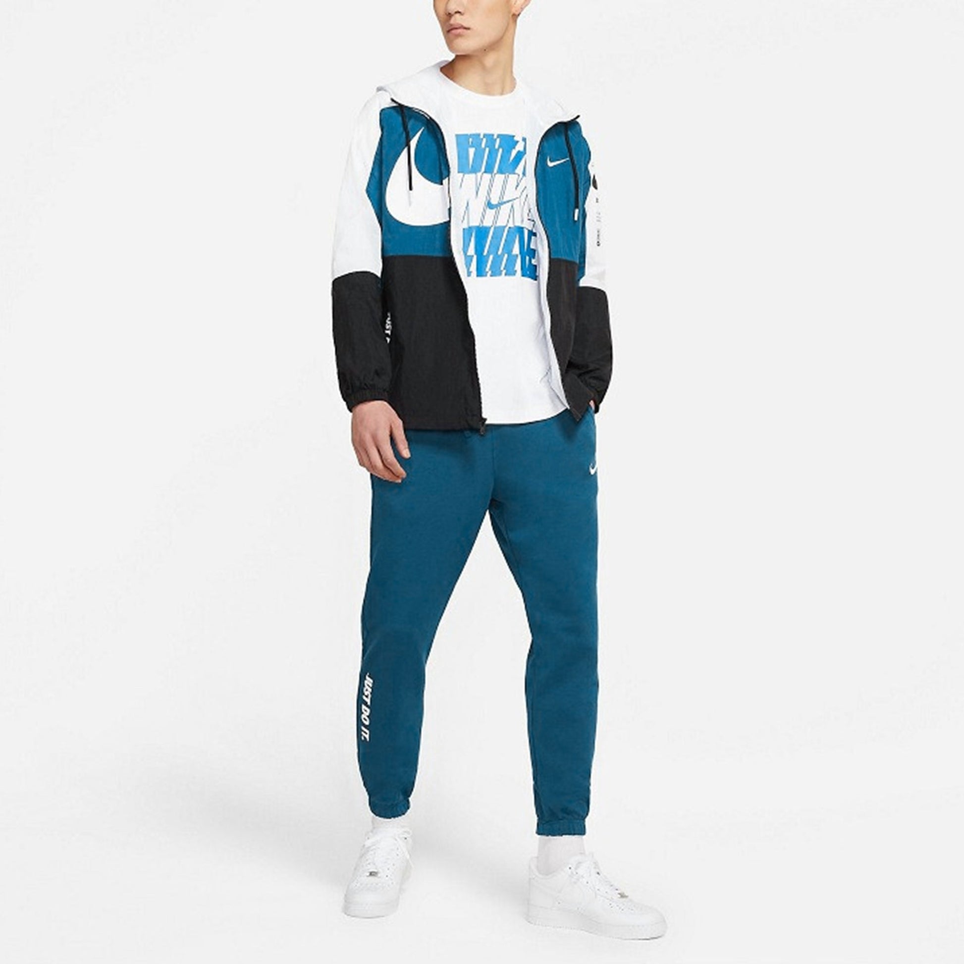 Nike Swoosh Alphabet Printing Breathable Sports Knit Bundle Feet Long Pants Blue DJ5372-401