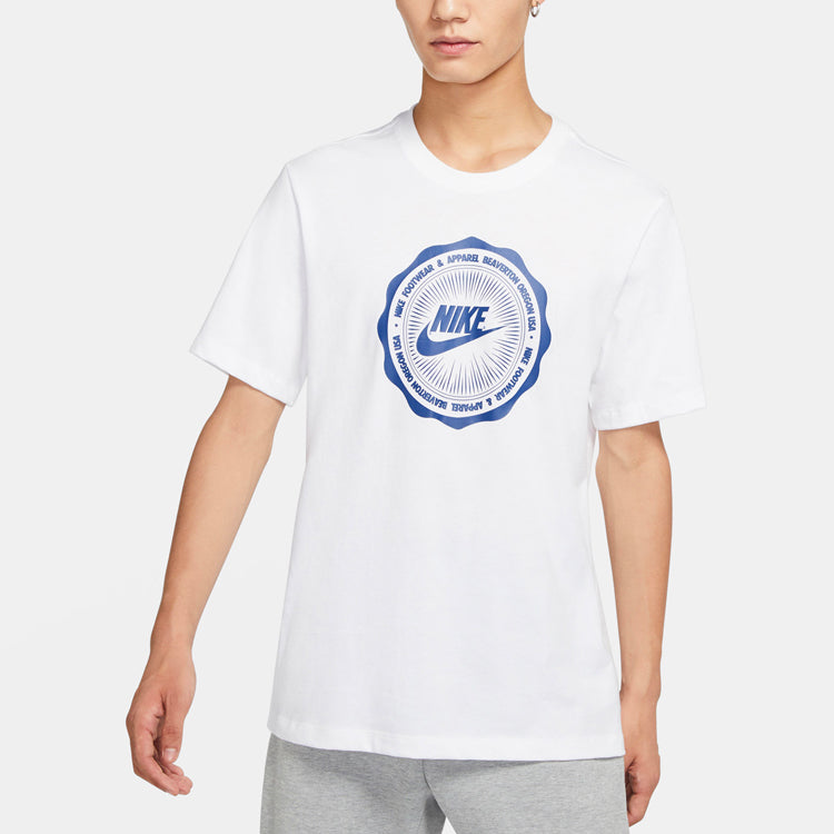 Nike SPORTSWEAR Logo Printing Round Neck Short Sleeve White CW0482-100