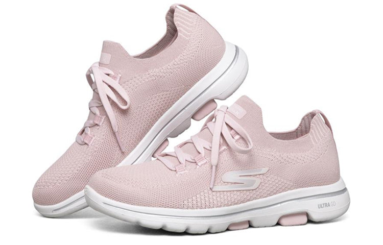 (WMNS) Skechers Go Walk 5 Sports Shoes Pink/White 124010-PNK