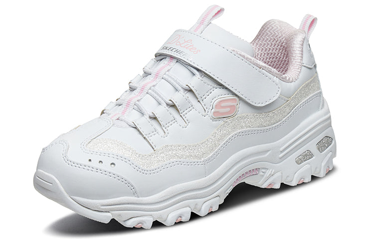 (GS) Skechers DLites 1.0 'White Pink' 664127L-WPK