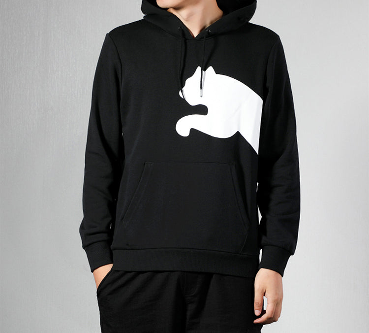 PUMA Logo Knitting Hooded Fleece Black 580566-01