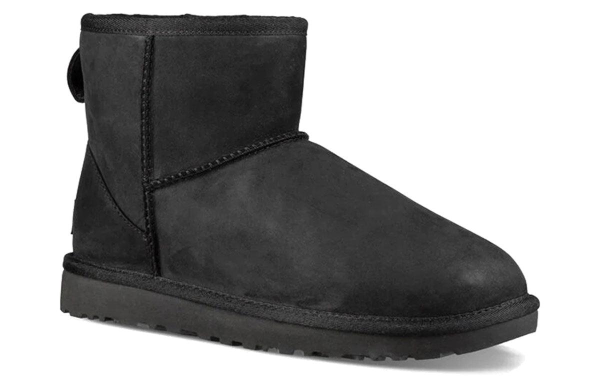 (WMNS) UGG Classic Mini Leather Snow Boots Black 1016558-BLK