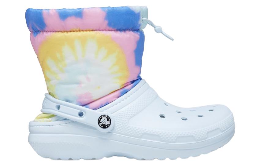 Crocs Classic Lined Neo Puff Boots 'Tie Dye Mineral Blue' 207328-002