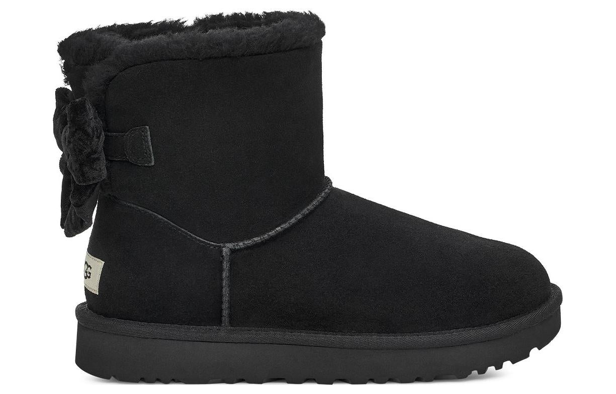 (WMNS) UGG Mini Bailey Bow Crushed Velvet Boot 'Black' 1138172-BLK