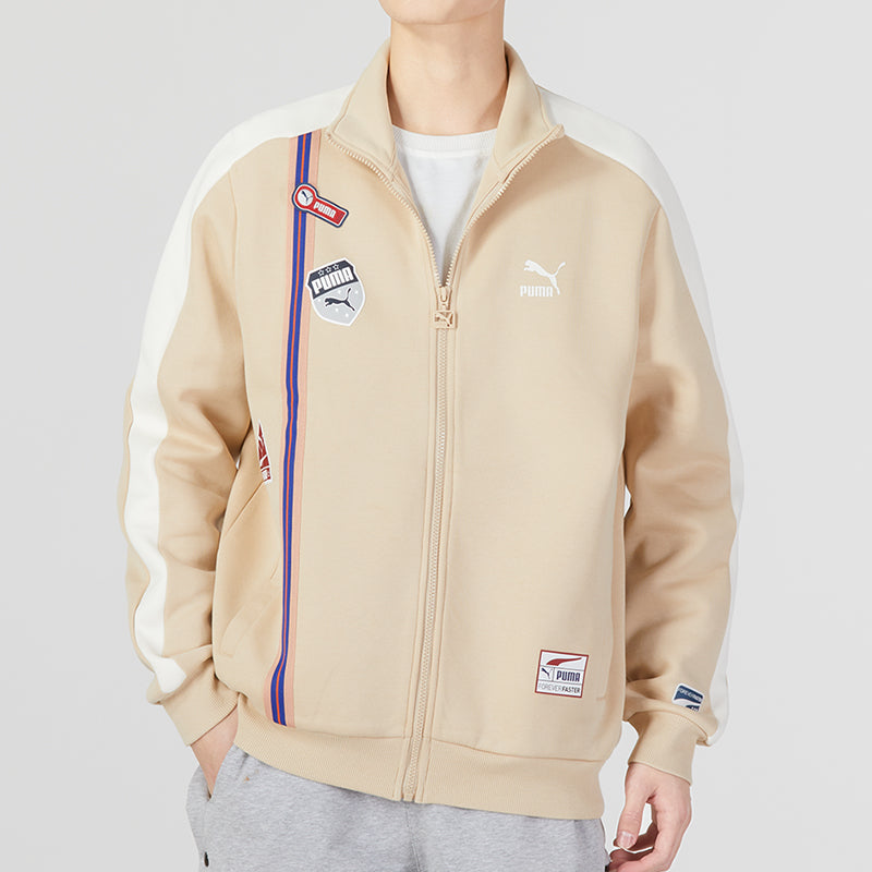PUMA Team Badge Zipper Jacket 'Beige' 677375-67