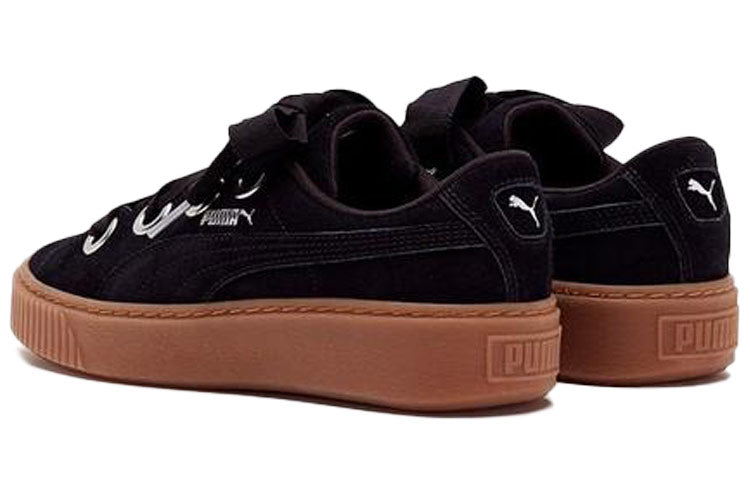 (WMNS) PUMA Platform Kiss Suede 'Black' 366461-01
