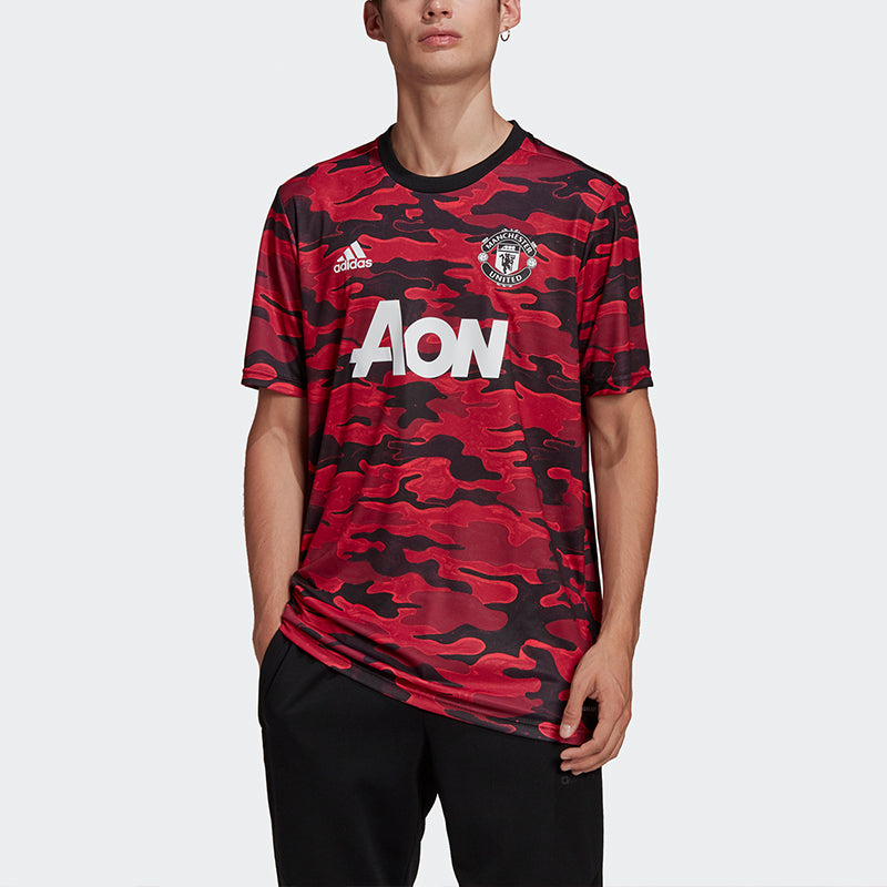 adidas Manchester United Soccer/Football Training Sports Jersey Short Sleeve T-shirt 20-21 Season Red FR6033