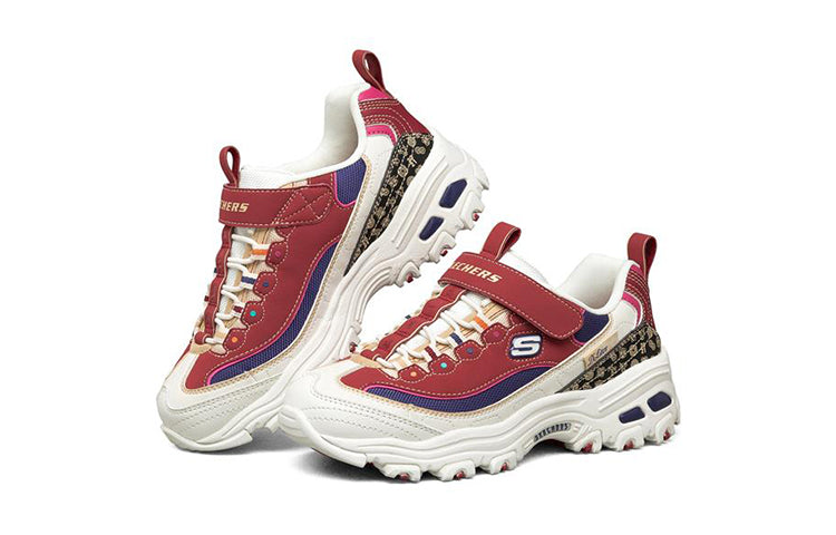 (GS) Skechers D Lites Low Top Running Shoes Red/White/Black 302520L-MULT