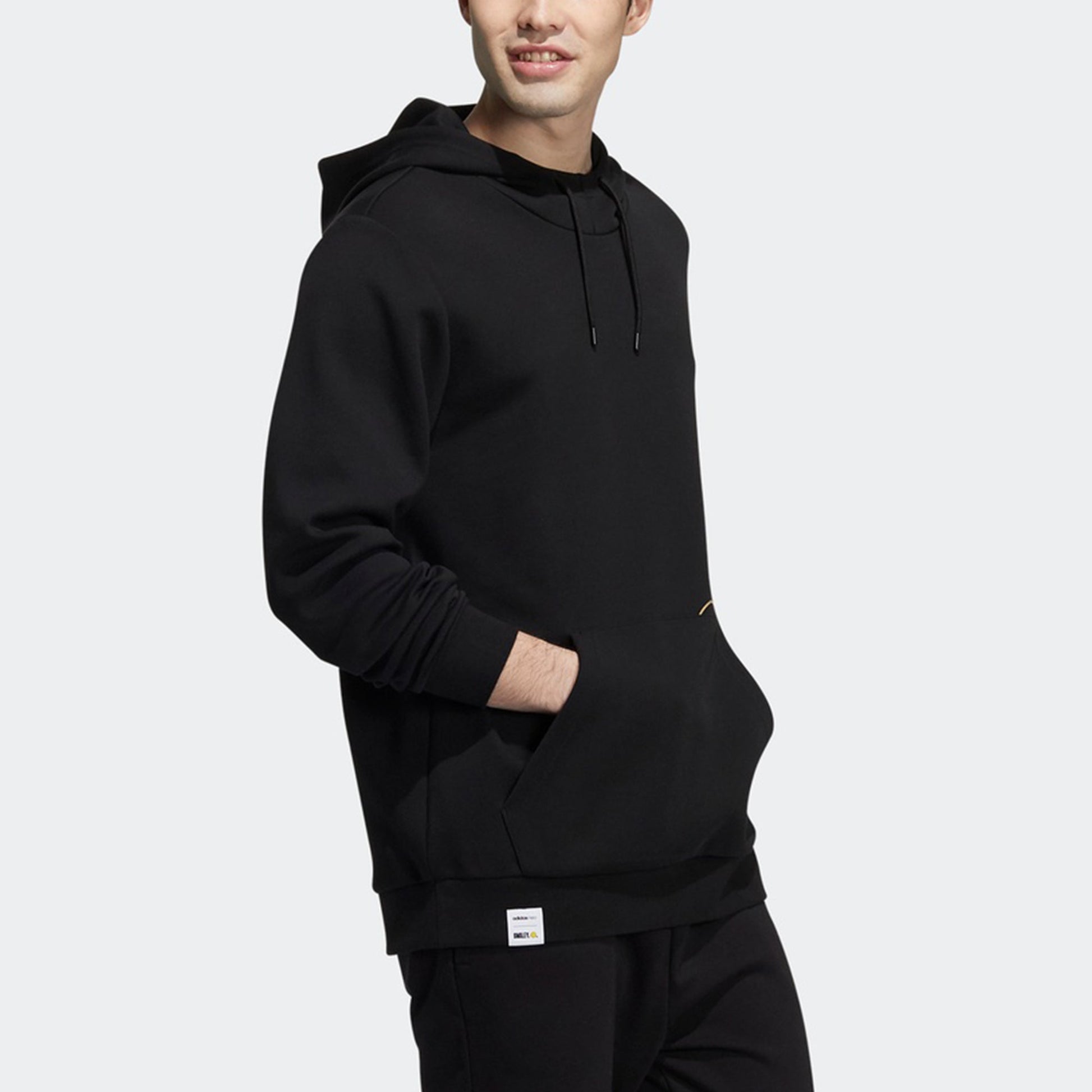 Men's adidas neo x SMILEY Smiling Face Crossover Casual Breathable Sports Black HE7955