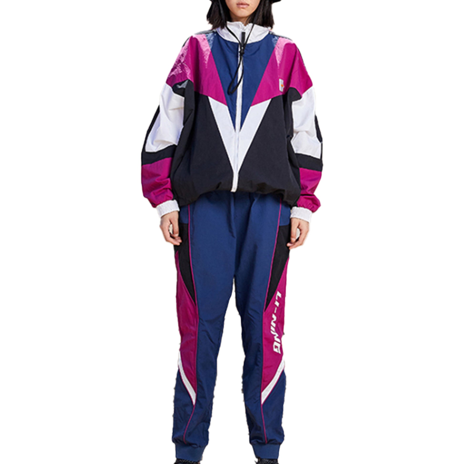 Li-Ning CF Series x Dunhuang Museum Crossover Colorblock Stand Collar Loose Jacket 'Blue' AJDQ448-2