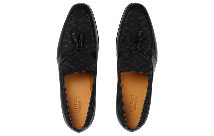 Gucci Tassel-trim Leather Loafers 'Black' 723613-AABAW-1000