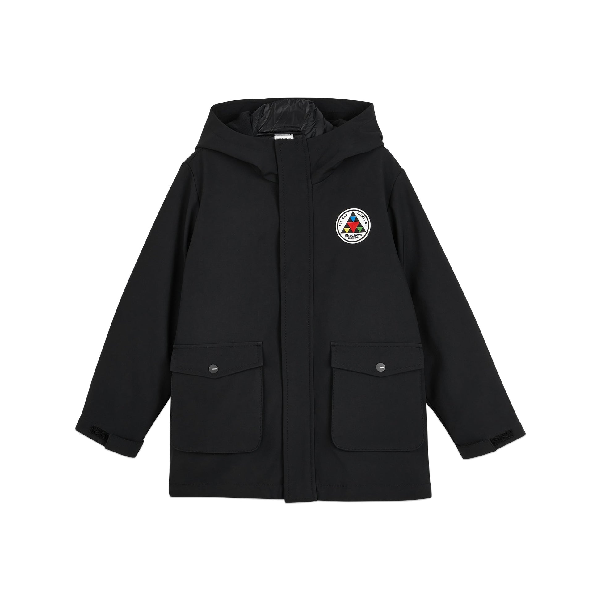 (GS) Skechers Stroll Series 3-In-1 Down Jacket 'Black' L423K060-0018