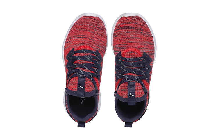 (PS) PUMA Ignite Flash Evoknit K Running Shoes Red/Blue/White 191502-07