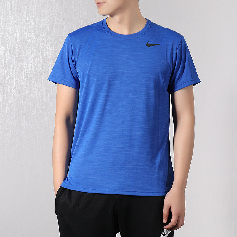 Nike Dri-FIT Sports Training Quick Dry Round Neck Short Sleeve Blue AJ8022-480