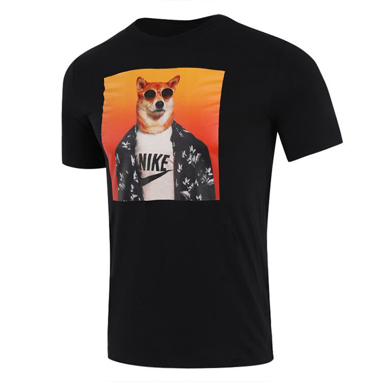 Nike Printing Round Neck Sports Sleeve Black CT6313-010