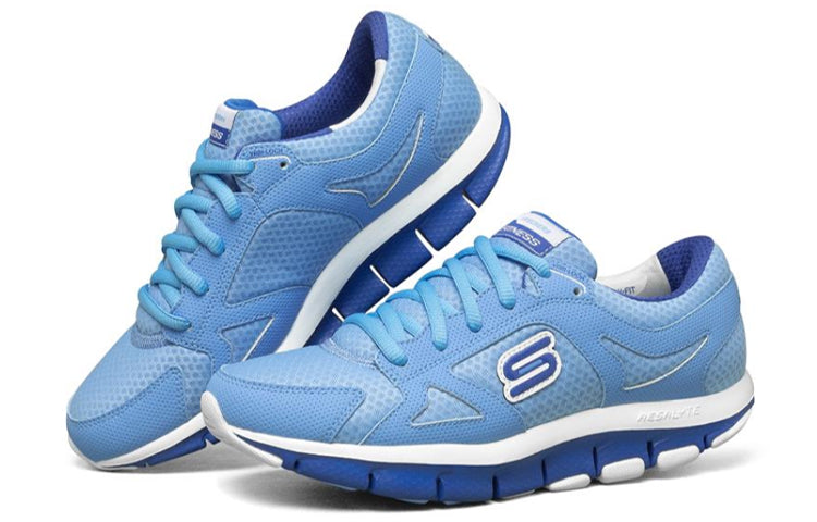 (WMNS) Skechers Liv Running Shoes Blue/White 12473-BLU
