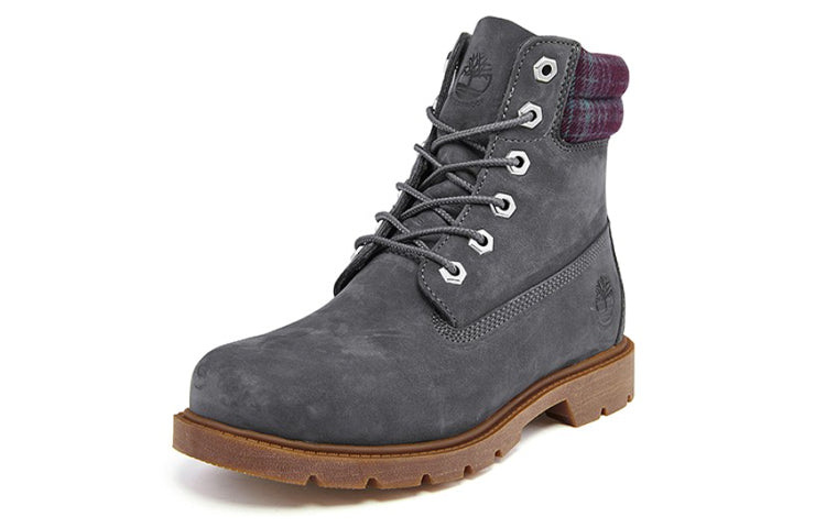 (WMNS) Timberland Linden Woods 6 Inch Waterproof Boots 'Dark Grey and Printed Collar' A2DVS