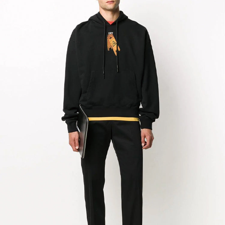 Men's Off-White Cotton Arrow Printing Black OMBB037F20FLE0011010