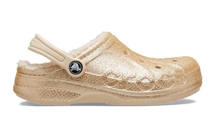 (GS) Crocs Baya Lined Glitter Clogs 'Gold' 207656-11S