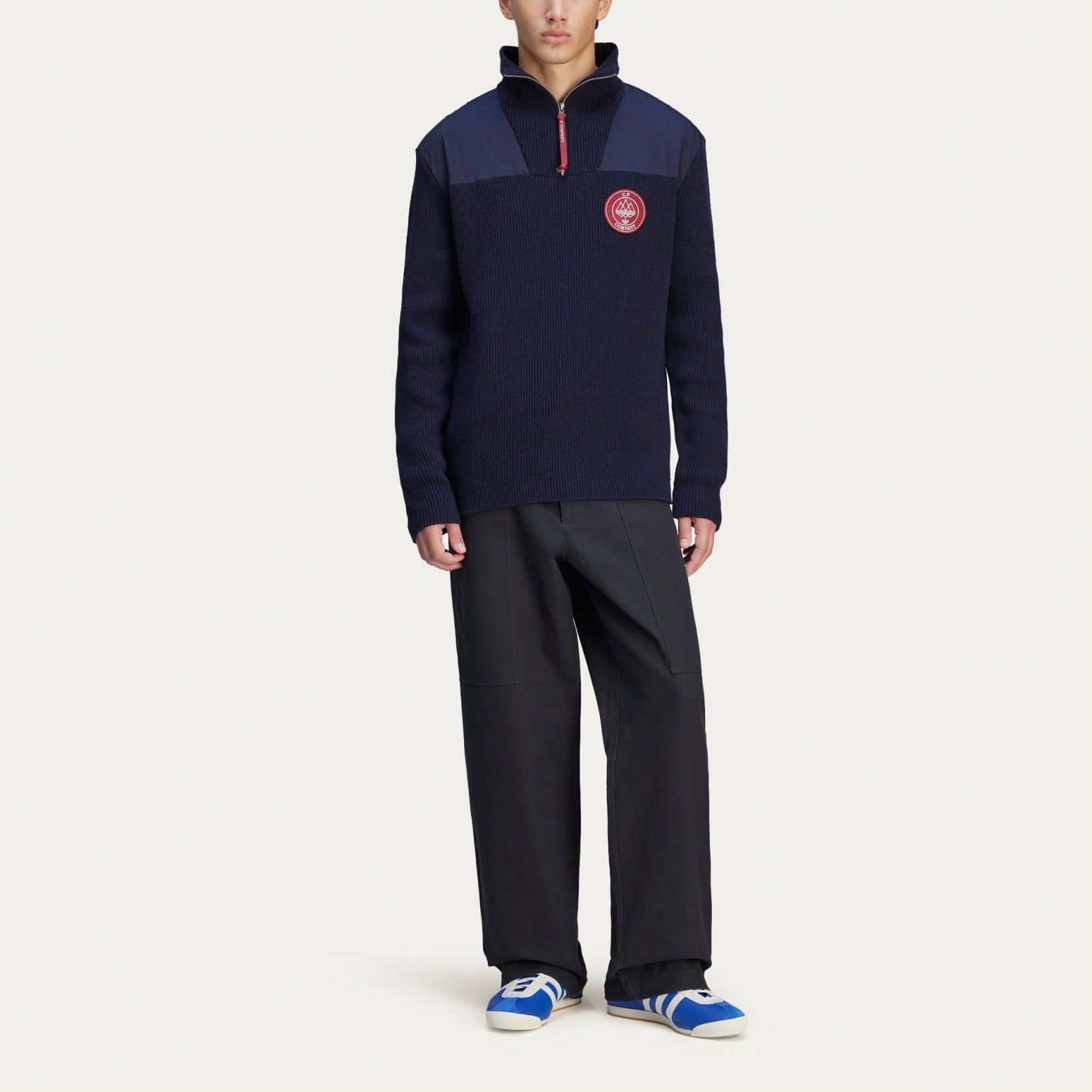 adidas x C.P. Company SPZL Half Zip Sweatshirt Asia Sizing 'Navy' JE8672