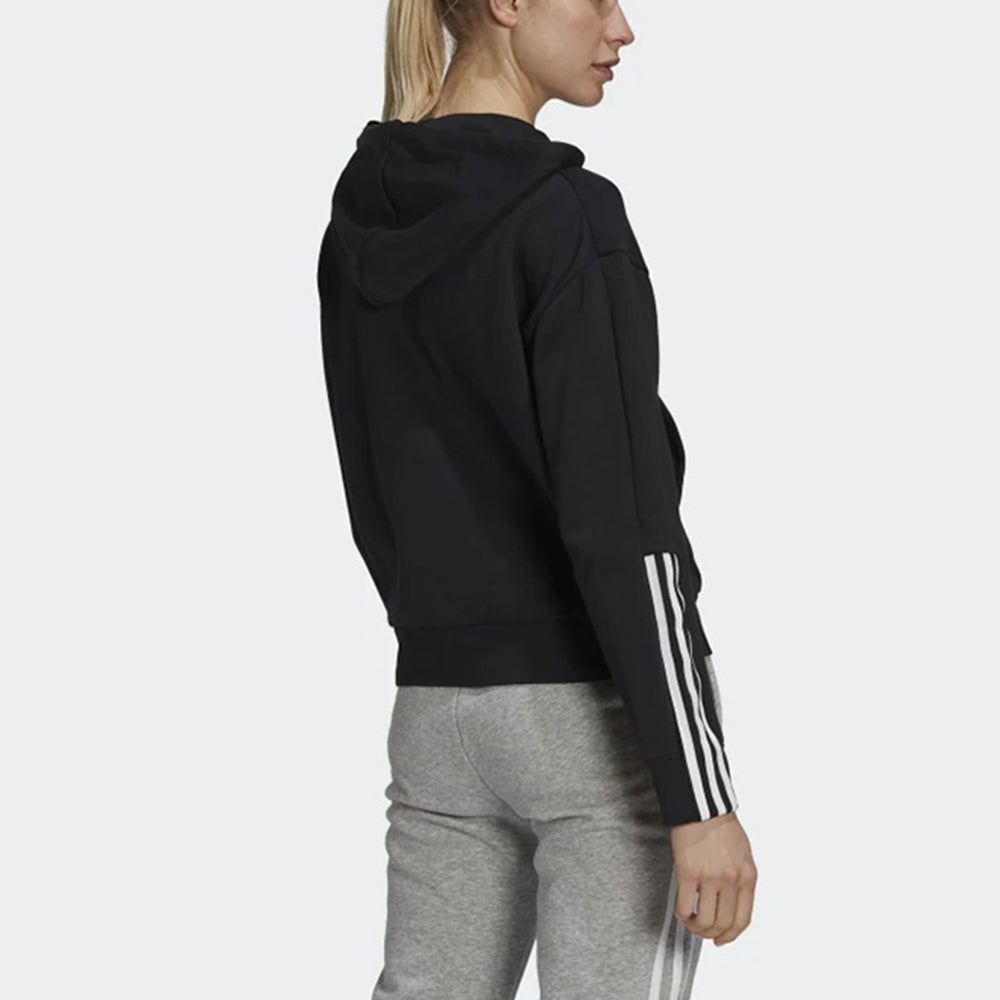 (WMNS) adidas Essentials Loose-Cut 3-Stripes Full-Zip Hoodie Asia Sizing 'Black' GS1380