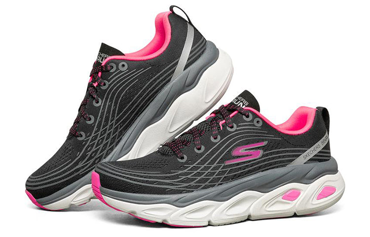(WMNS) Skechers Max Cushioning Ultimate Low-Top Running Shoes Black/Pink 17691-BKHP
