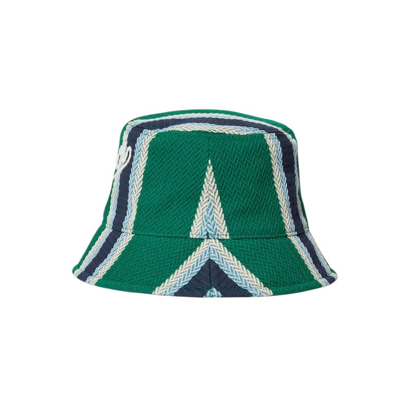 Gucci Striped Canvas Bucket Hat with Embroidery 'Green' 832064-4HBFP-8878