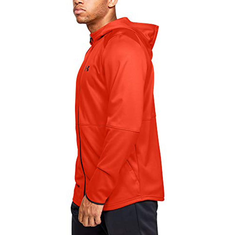 Men's Under Armour WarmUp Training Sports Zipper hooded Tops Red 1345259-856
