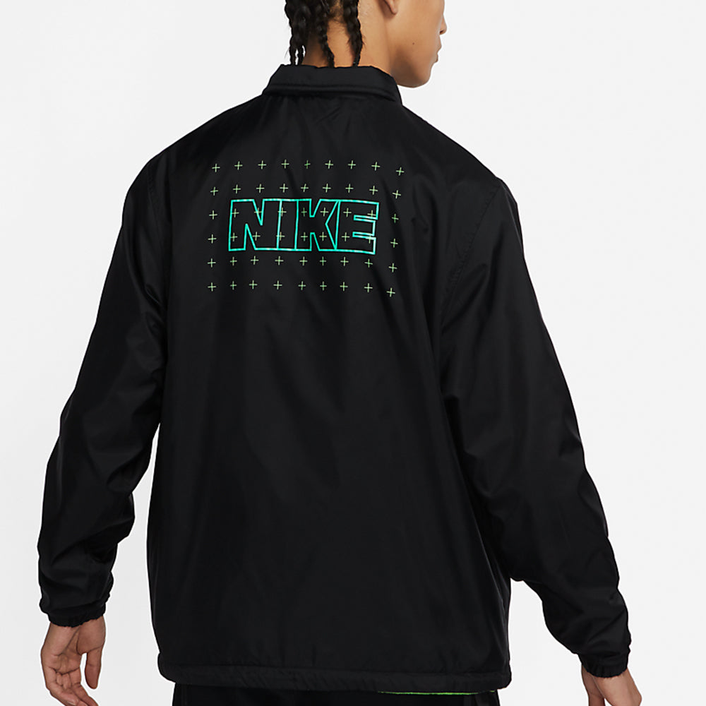 Men's Nike Coaches Fleece Water Repellent Reversible Casual Sports Woven Jacket Black DO6935-010