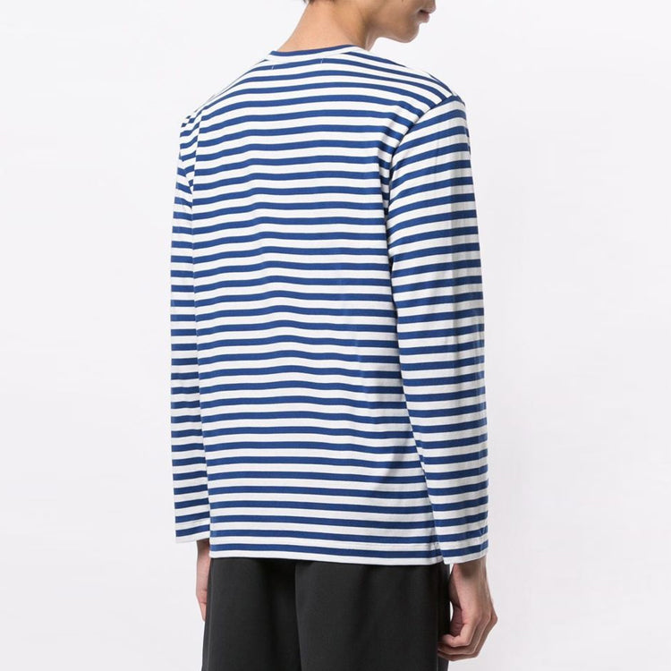 COMME des GARCONS PLAY Striped Big Heart Long-Sleeve T-Shirt 'Blue/White' AZ-T164-051-2