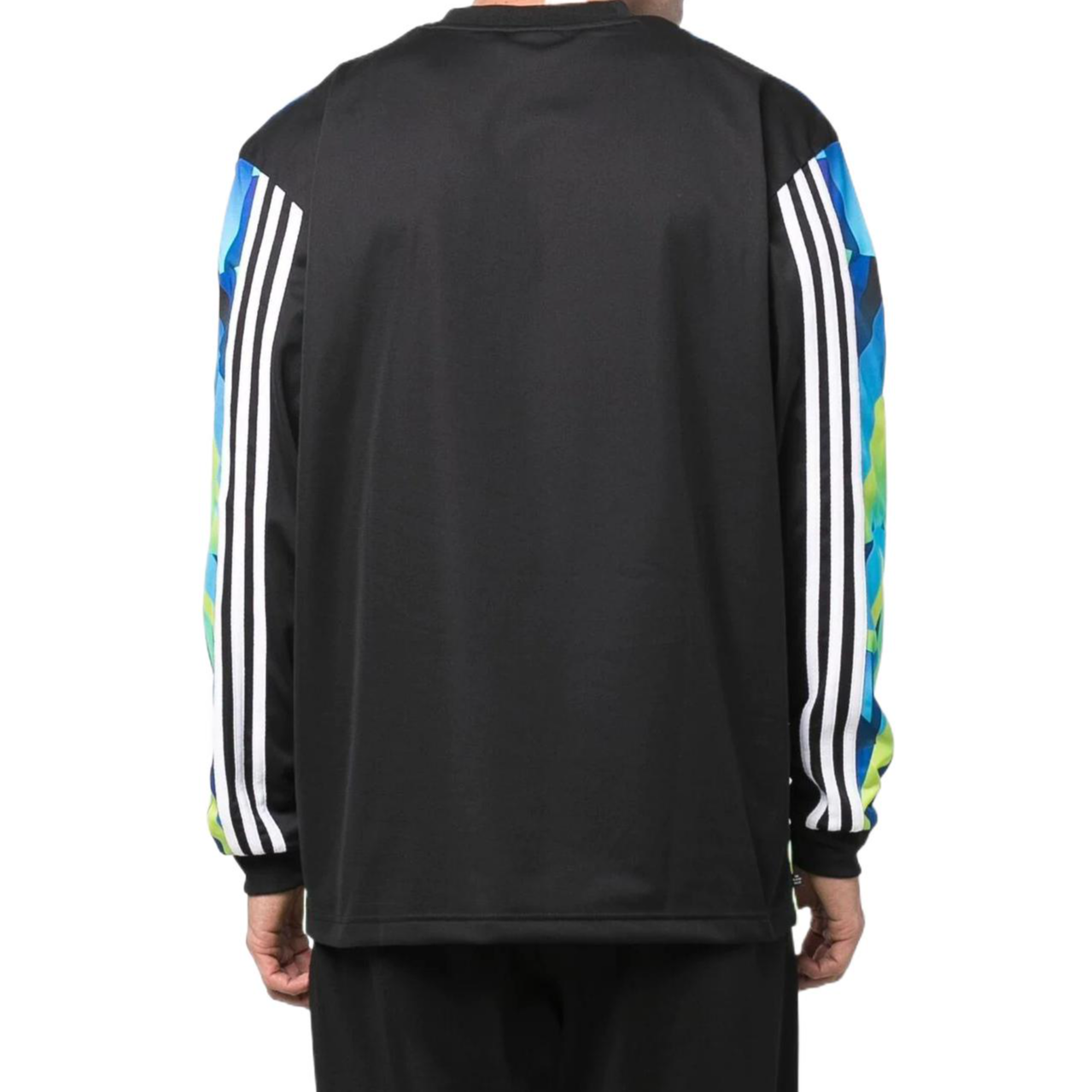 Men's adidas originals Full Print Pattern Logo Round Neck Long Sleeves Wool Sweater Multi-Color HE4706