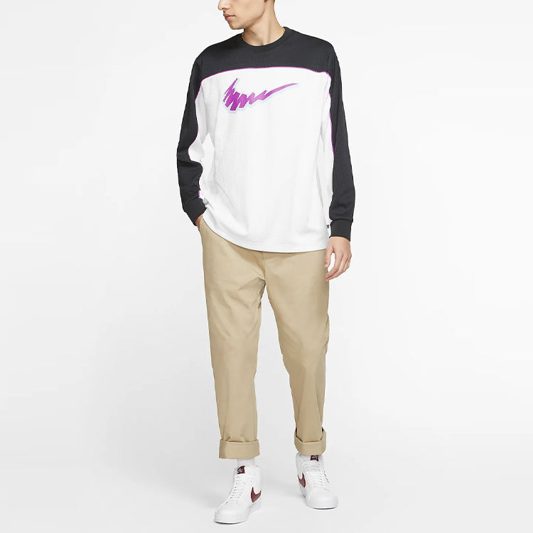 Nike SB Skateboard Dri-FIT Long-Sleeve Skate Top 'Black White Vivid Purple' BV1027-010