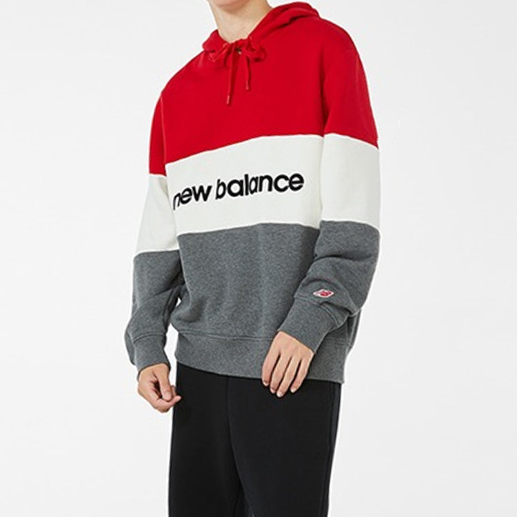 New Balance Men's New Balance Alphabet hooded Long Sleeves Red White AMT93545