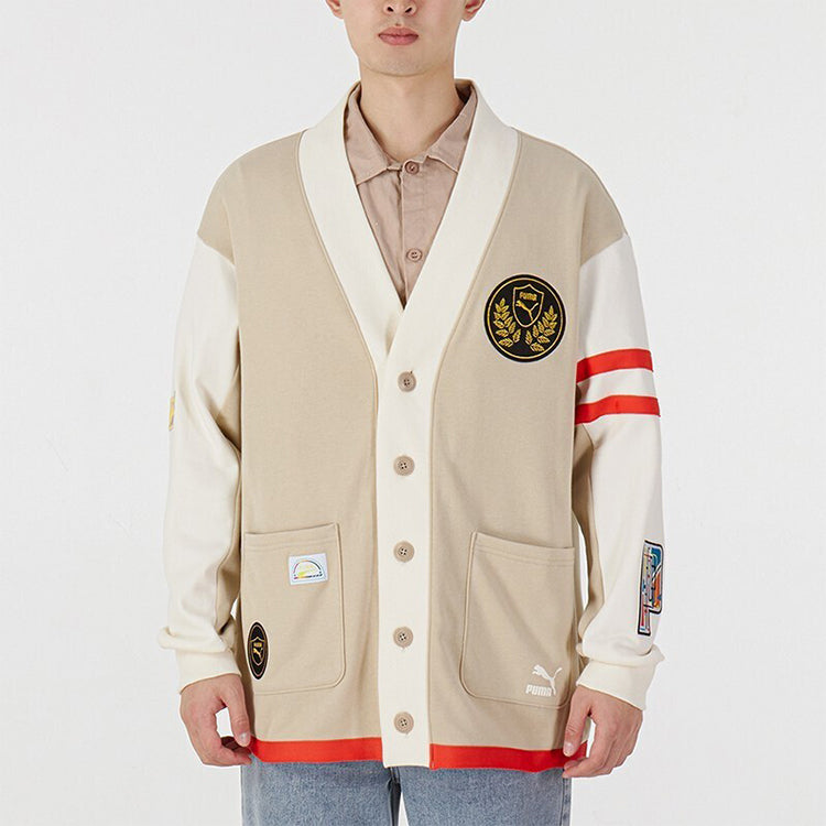 PUMA Mix Badge Long Cardigan 'Beige' 537004-64