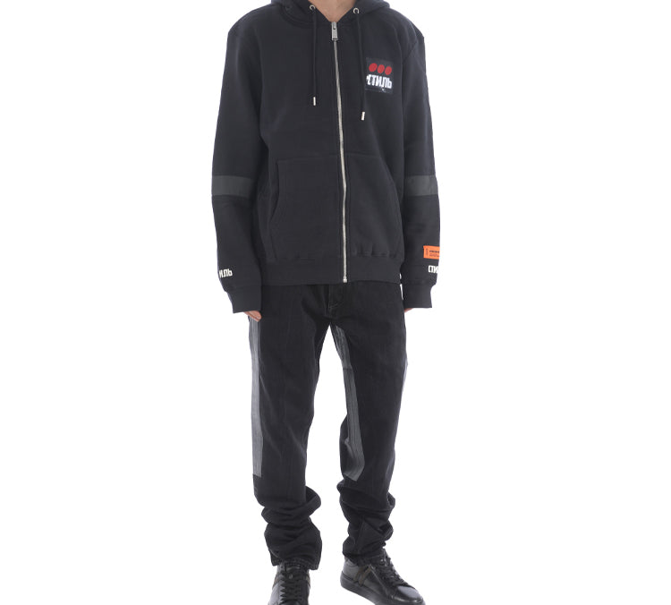 Men's HERON PRESTON Design hooded Cardigan Black HMBE001F198080040488