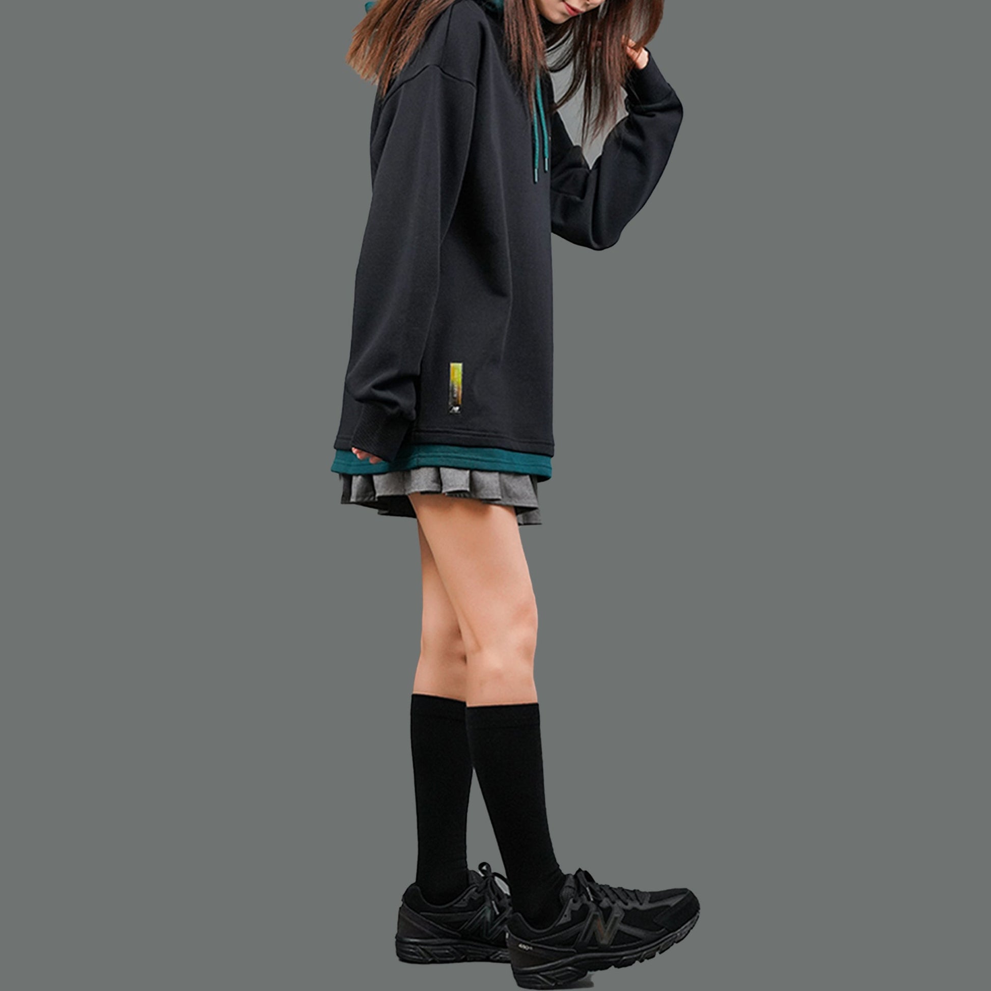 New Balance Splicing Hooded Knit Pullover Casual Sports Black NCA33031-BK