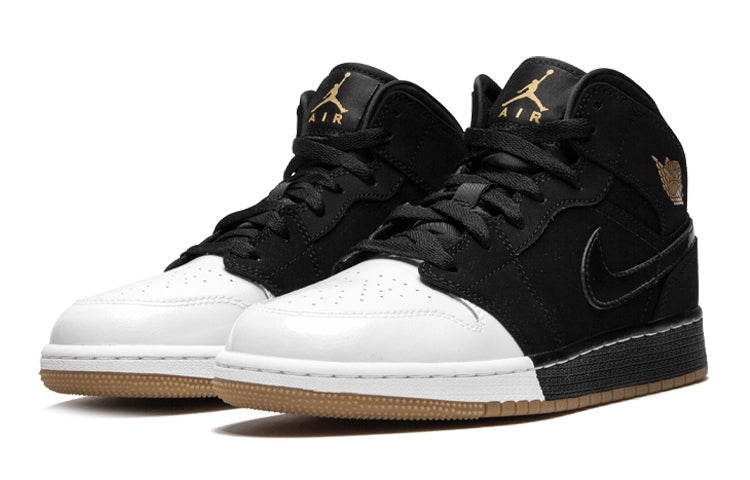 (GS) Air Jordan 1 Retro Mid 'Gold and Gum' 555112-021