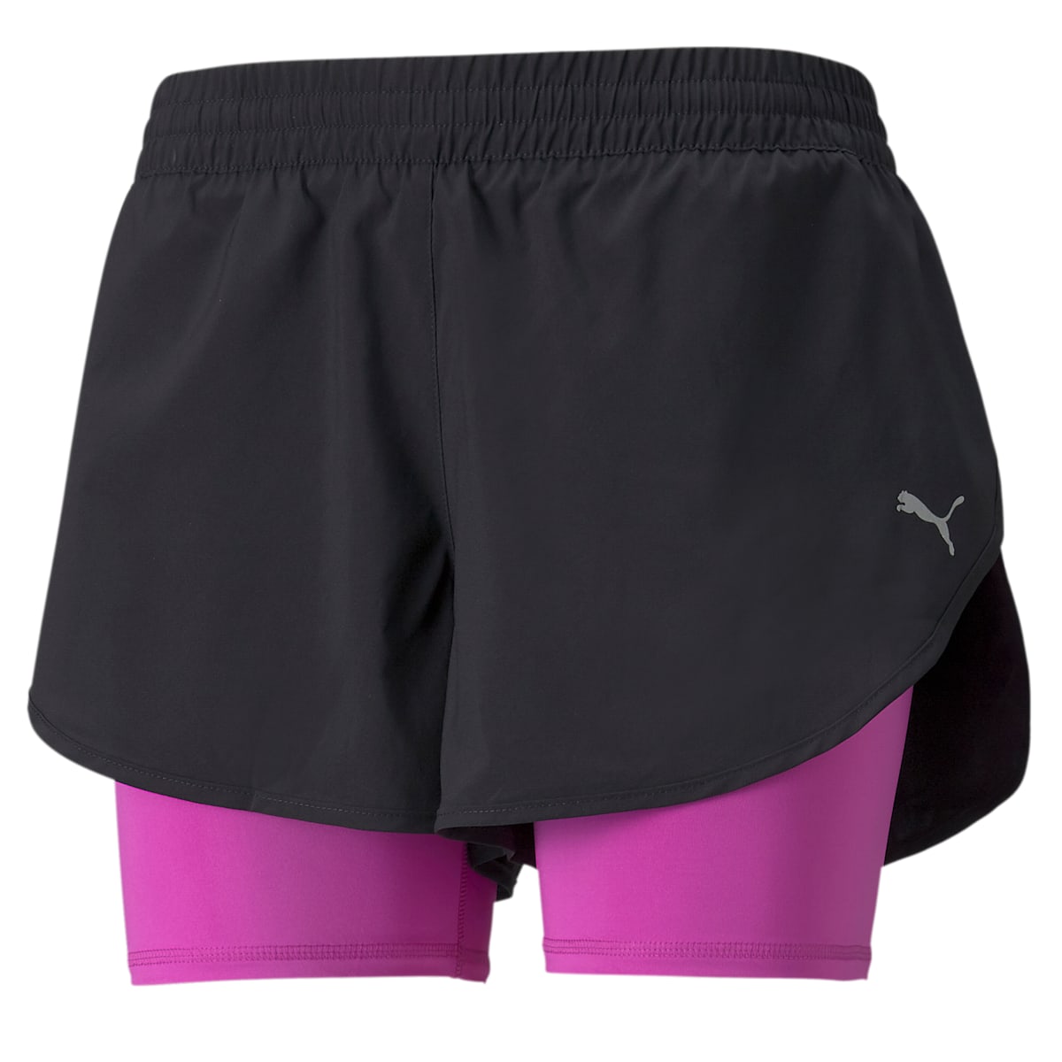 (WMNS) PUMA 2 in 1 Running Shorts 'Black Pink' 521072-56