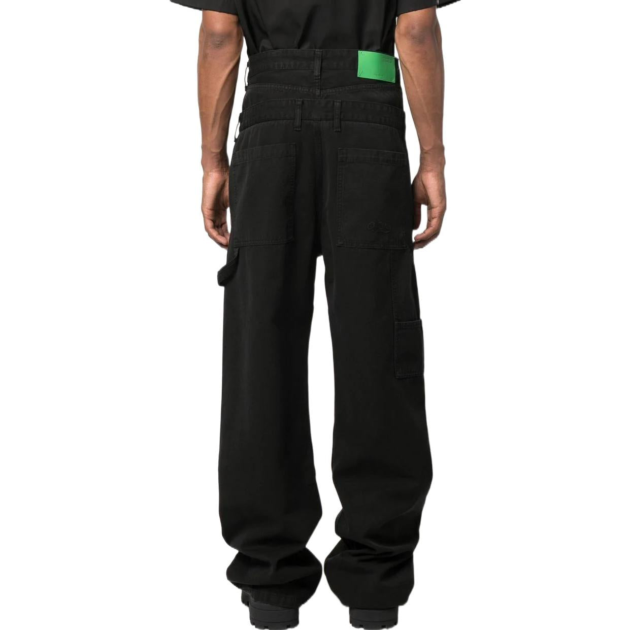 Off-White Wave Off Canvas Double Over Pant 'Black' OMCE035S23FAB0011010