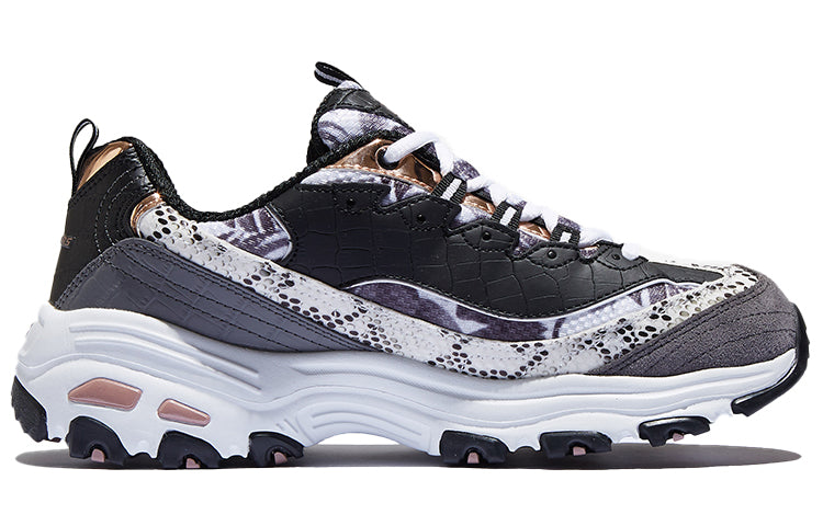 (WMNS) Skechers D'Lites-Runway Ready Low-Top Daddy Shoes Black/Purple 11918-BKRG