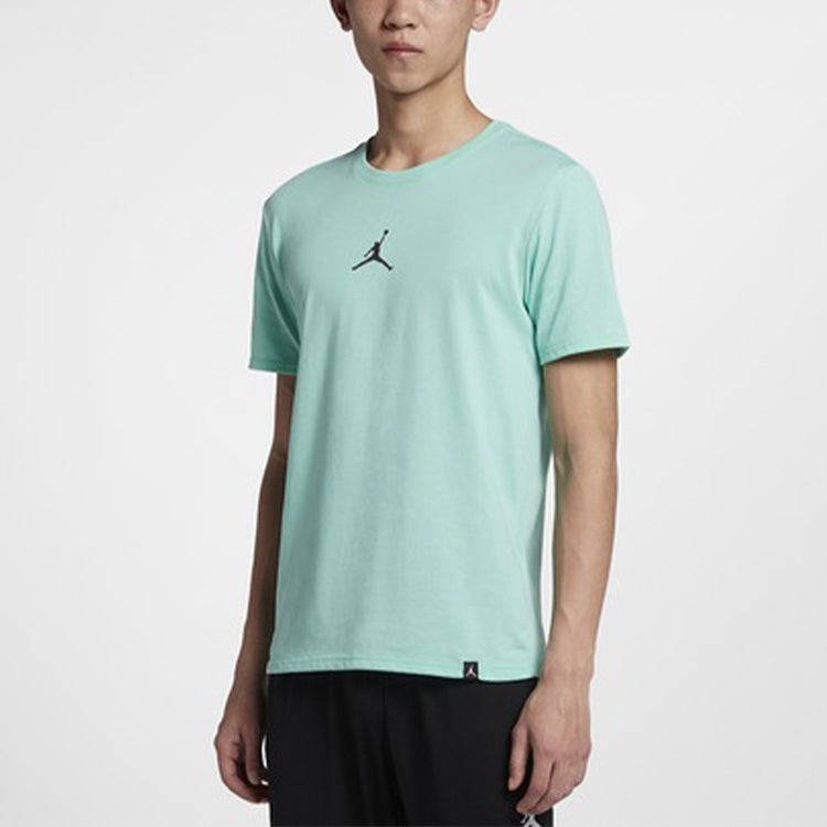 Air Jordan Iconic Quick Dry Training Sports Short Sleeve Green AR7416-350