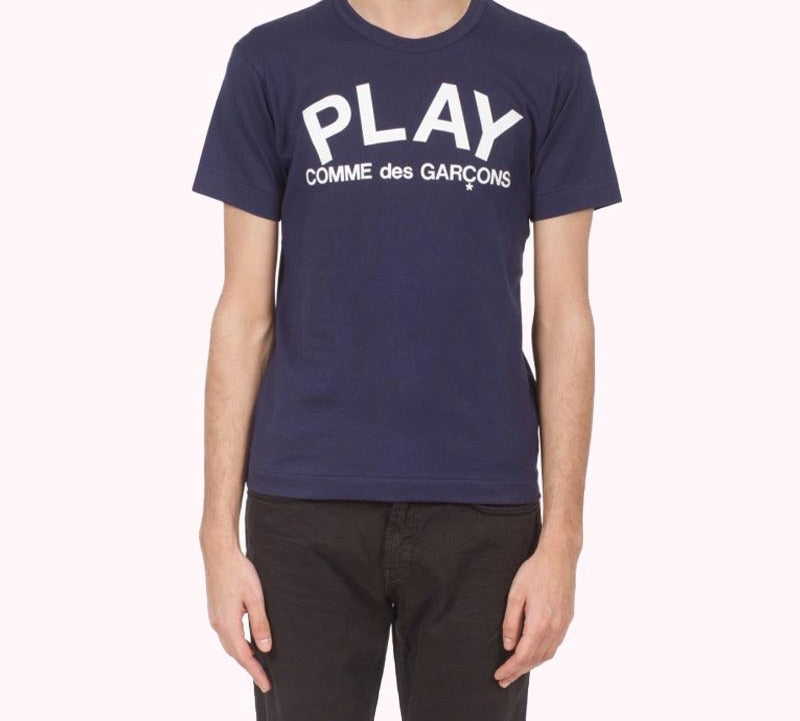 COMME des GARCONS PLAY Play Logo Tee 'Navy White' AZ-T176-051-1