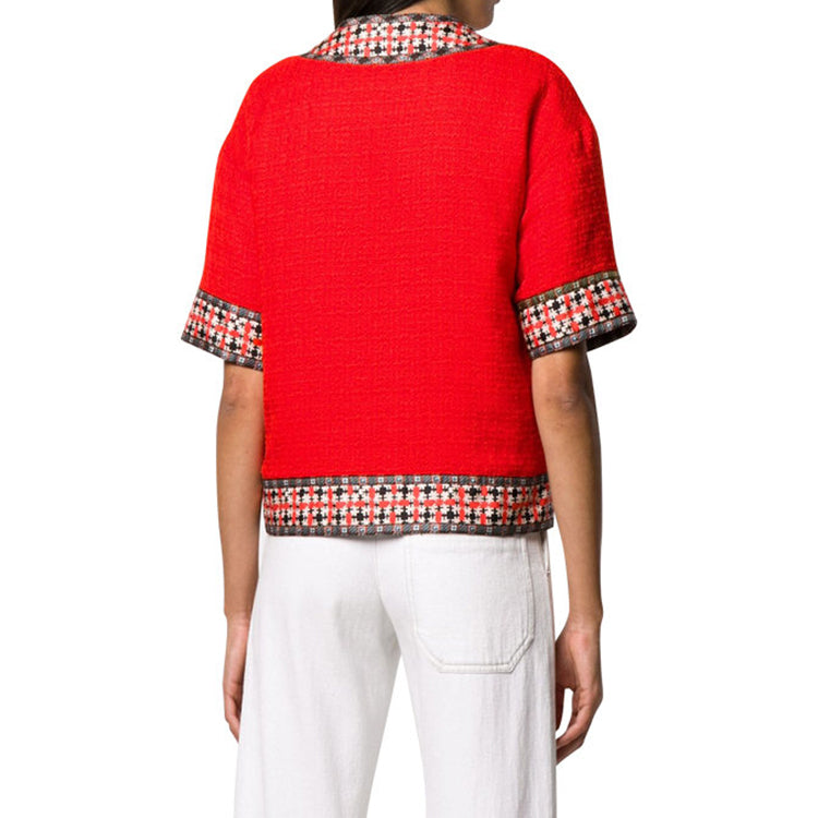 (WMNS) Gucci Square G-Trim Tweed Cardigan For Red 609016-ZADDL-6075