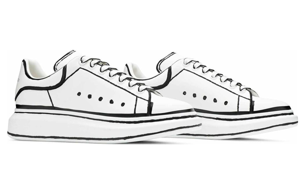 Alexander McQueen Oversized Sneaker 'White Black Outline' 627867WHYBI9061