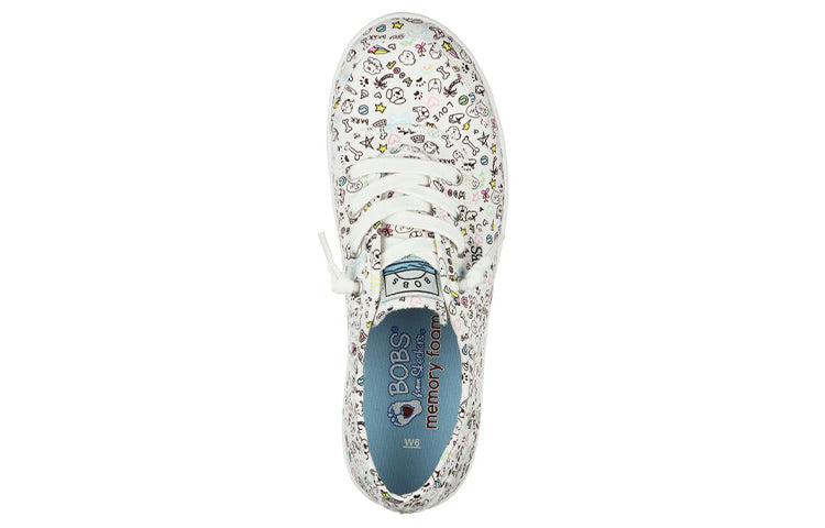 (WMNS) Skechers Bob's B Cute Low-Top Sneakers White/Black 113645-WMLT