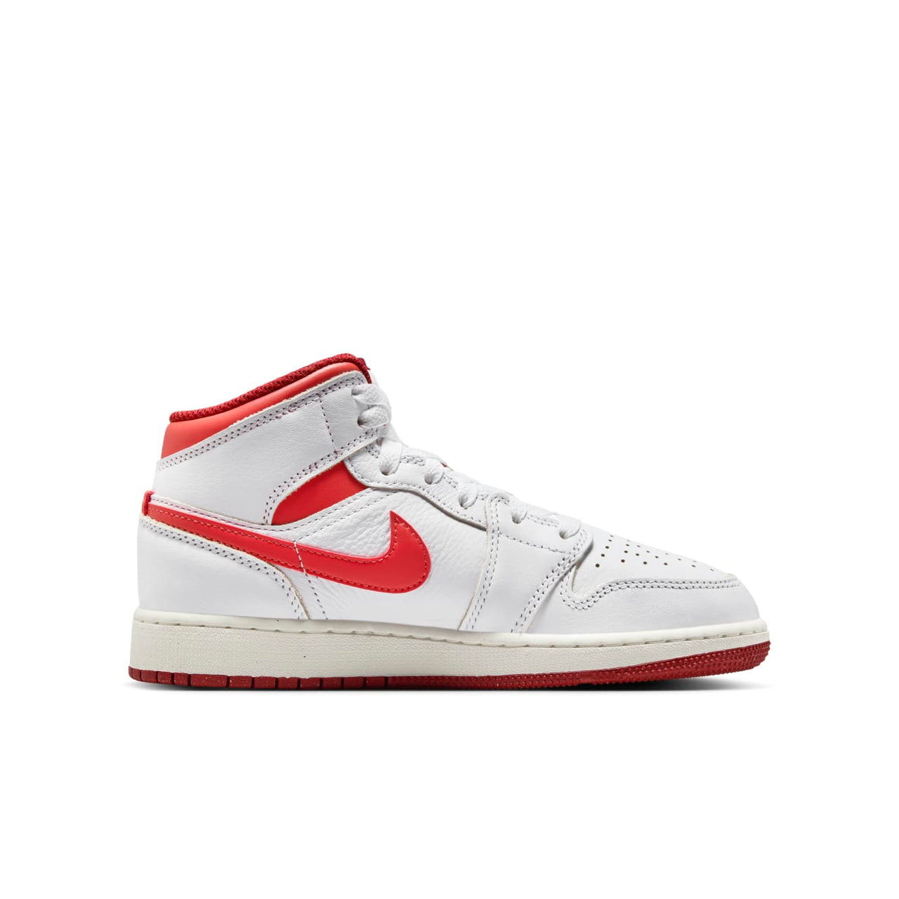 (GS) Air Jordan 1 Mid SE 'White Dune Red' FJ3464-160