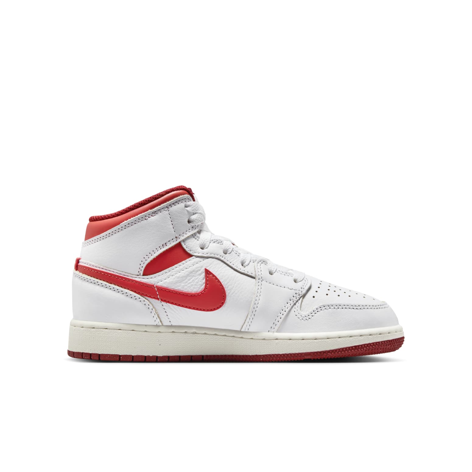 (GS) Air Jordan 1 Mid SE 'White Dune Red' FJ3464-160