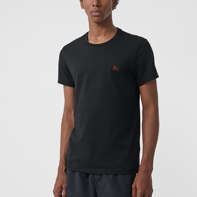 Men's Burberry Logo Pattern Short Sleeve Black 80038281