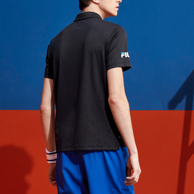 FILA Athletics Embroidered Logo Knit Casual Short Sleeve Polo Shirt Blue A11M023152F-NV