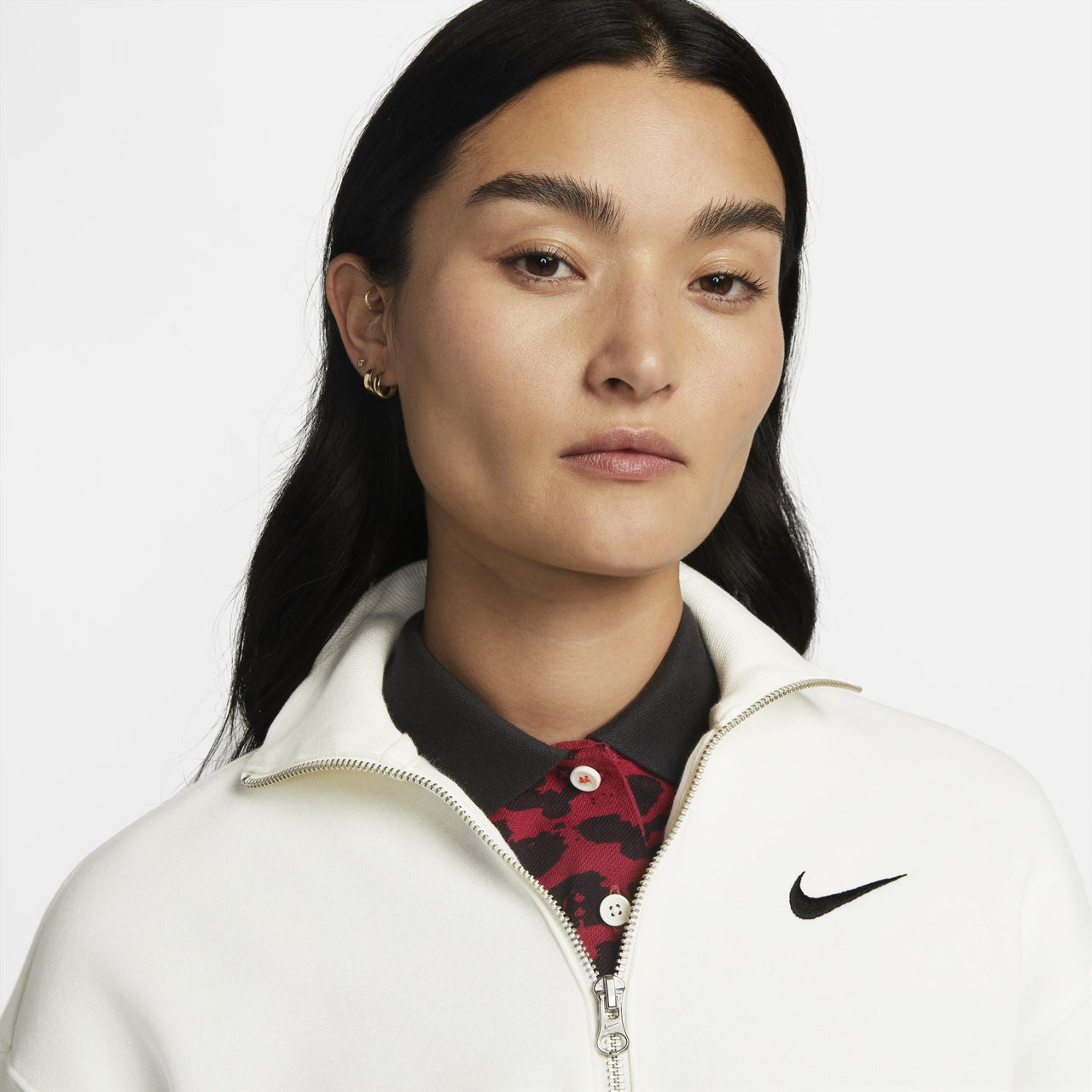 (WMNS) Nike Sportswear Phoenix Fleece 1/2-Zip Cropped Sweatshirt 'White' DQ5768-133